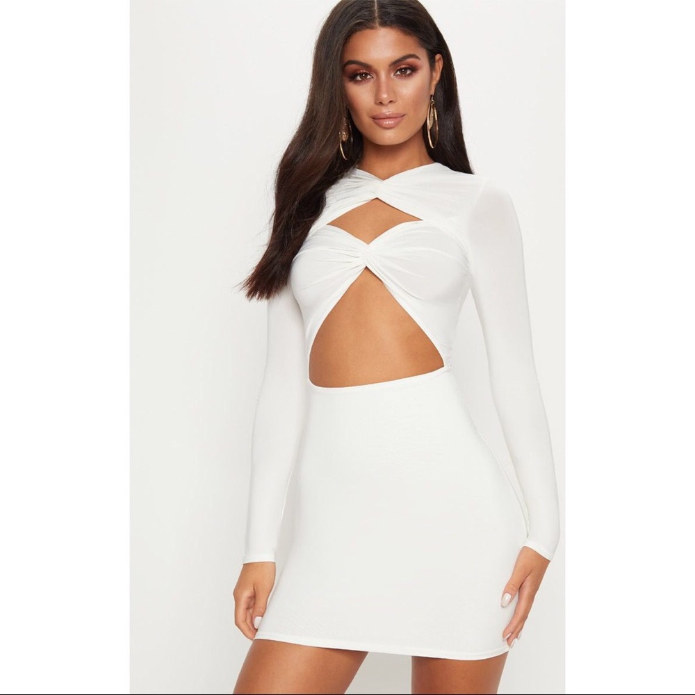 NWOT White cut out slinky dress
